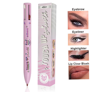 Adbeni Imported 4in1 Touch-Up Makeup Pen | Multi-Function Beauty Stick with Eyeliner, Lip Liner, Highlighter & Eyebrow Pencil for Quick & Flawless Makeup On the Go