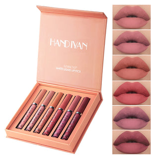 Adbeni Imported Liquid Lipstick Set A | 6Pcs Matte Nude Lipsticks for Women, Waterproof Long Lasting Velvet Lip Gloss, Mini Travel Makeup Kit, Non-Sticky Matte Lip Tint, Lipstick Palette Gift Set