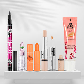 Adbeni Imported Radiant Beauty Quintet, Complete Makeup Combo for Eyes, Lip & Face  (Item Code: 296)