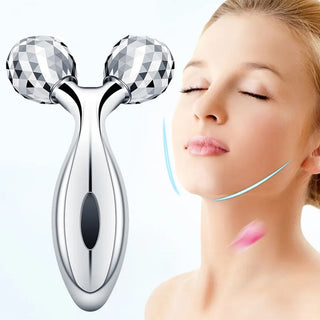 Imported 3D Body Massager, Manual Roller PT Beads With Solar Micro, 360 Rotate Full Body Massage, For Face Lifting, Wrinkle Remover Facial Massage Relaxation Tool