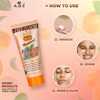 ADS Apricot & Golden Face Scrub With Turmeric & Soothing Cocoa Butter 110gm, For Remove Excess Oil & Dead Skin Cells, Pack of 2 (Item Code-410)