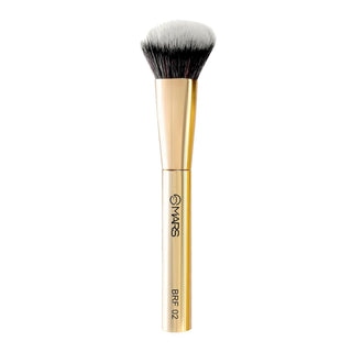Mars Artist's Arsenal Professional Bronzer Makeup Brush for Face & Cheeks | Feather Soft Touch & High Density | Precise Synthetic Bristle | Luxe Packaging makeup brush (Golden)