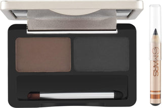 MARS The Eyes Kit With Eyebrow Pencil & Enhancer| Dual Powder Palette | Precision Applicator Brush | Complementary Eye Pencil | User Friendly (6.2gm) (Shade-01)