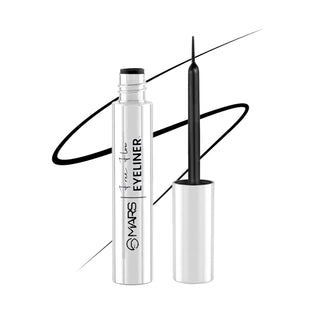 Mars Free Flow Eyeliner with Demi Matte Finish | Long Lasting, Smudgeproof & Easy Glide Formula | (6 ml)