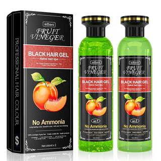 Adbeni Fruit Vineger Black Gel Hair Color | Natural Hair Dye for Men & Women | No Ammonia & No PPD, Long-Lasting, Gentle on Scalp | 100% Gray Hair Coverage