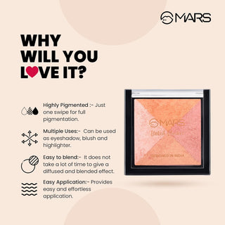MARS Baked Blusher and Highlighter | Radiant,Glowy & Long lasting Blusher & Highlighter Pallete for Face Makeup (6g)