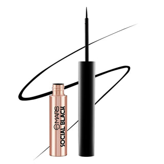 MARS Social Black Smudge Proof Eyeliner For Women (5ml) | Long Lasting | One Swipe Pigmentation | Waterproof Eye Liner | Quick-Drying Formula
