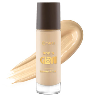 MARS God's Glow Illuminator | Highlighter & Sheer Foundation (30ml) | Hyluronic Acid, Green Tea & Rosemary Extraxt | Sheer Coverage | Light-Weight | Flawless Natural Look