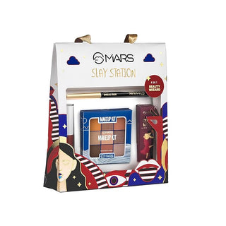 MARS Slay Station 4-in-1 Makeup Kit Gift Pack For Women | Includes Lipstick, Kajal, Eyeshadow, Blush, & Highlighter Kit | Best Make up Kit For Daily Use (Item code:462)
