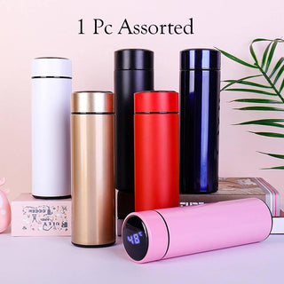 Imported Smart Led Temperature Display Digital Thermos Stainless Steel Vacuum Flask Insulated Smart Water Bottle 500ml, Assorted 1 Pc