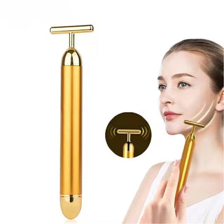 Adbeni Imported Beauty Bar Electric Vibration T-Shape Facial Massager | Anti-Wrinkle Tool for Forehead, Cheek & Neck | Skin Firming & Lifting Vibrating Roller for Radiant Glow | Portable Face Sculpting Tool