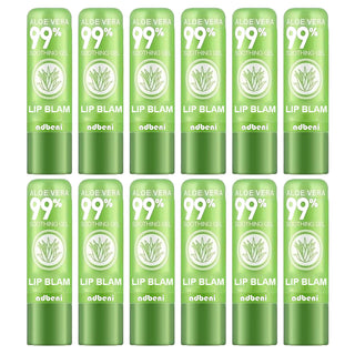 Adbeni Imported Aloe Vera Magic Lipstick Pack of 12 – Color Changing Lip Balm, Long-Lasting, Moisturizing with Natural Aloe Essence – Hydrating, Temperature-Activated Color