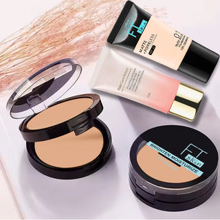 Adbeni Imported Smooth Finish Set | Foundation, Compact Powder & Primer | Long-Lasting, Lightweight & Full-Coverage Makeup Combo