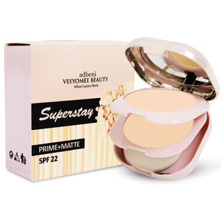 Adbeni Imported Superstay Prime + Matte SPF22 Compact Powder | Long Lasting Oil Control | Lightweight Matte Finish | SPF Protection | Face Compact for All Skin Types | Makeup Setting Powder