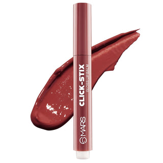 MARS Click Stix Gloss Lip Balm (2.0 gm) | High Pigmented | Ultra-Glossy Finish | Non-Sticky | Hydration | Enriched with Cocoa Butter