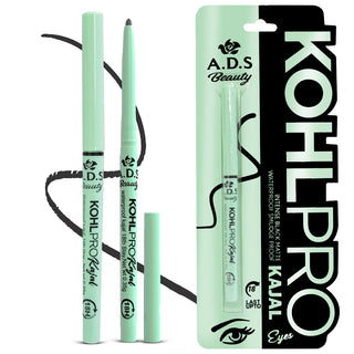 ADS Kohl Pro Kajal - Intense Black Eyeliner | Matte Finish, Waterproof & Smudgeproof | 18-Hour Wear (Item Code: 441)