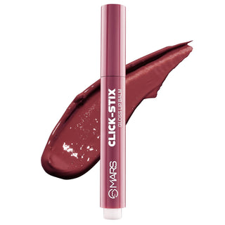 MARS Click Stix Gloss Lip Balm (2.0 gm) | High Pigmented | Ultra-Glossy Finish | Non-Sticky | Hydration | Enriched with Cocoa Butter