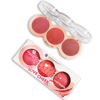 Adbeni Imported Love Cheek Baked Blusher 16G | Lightweight, Highly Pigmented & Blendable | Matte & Shimmer Pressed Powder Blush for Natural & Rosy Glow | Long Lasting