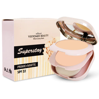Adbeni Imported Superstay Prime + Matte SPF22 Compact Powder | Long Lasting Oil Control | Lightweight Matte Finish | SPF Protection | Face Compact for All Skin Types | Makeup Setting Powder