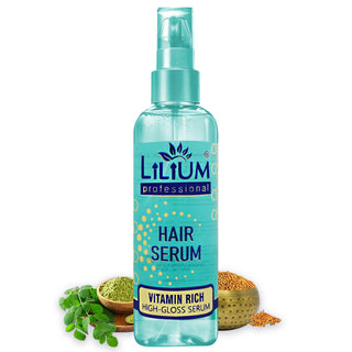 Lilium Hair Serum | Vitamin Rich High-Gloss Serum | Helps to Repair Dry, Frizzy & Damaged Hairs | Locks Moisture, Nourishes & Enhance Shine | Lightweight Formula