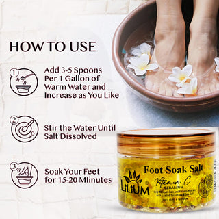 Lilium Geranium Foot Soak Salt | Pain Relief & Muscle Relaxation | Saindhava & Sea Salt for Tired Feet, Stress Relief & Detox
