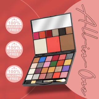 Adbeni Imported Makeup Kit 55g | 24 Eyeshadow Shades, 3 Lipsticks, 3 Eyebrow Colors, 1 Blusher, Highlighter & Contour | All-in-One Professional Beauty Set for Women & Girls