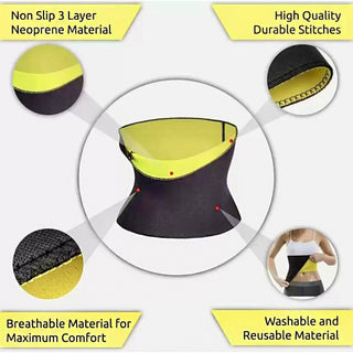 Adbeni Imported Sweat Slim Belt for Men & Women | Non-Tearable Waist Trainer | Adjustable Tummy & Stomach Belt for Exercise, Fitness & Weight Loss | Fat Burner Shapewear