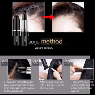 Adbeni Imported Hair Color Stick 3.5G | Natural Root Touch Up for Grey Hair Coverage | Black Hair Dye Stick Pencil for Women & Men | Hair Concealer for Thinning Hair & Bald Spots