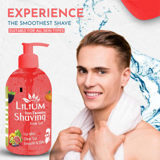 Lilium Non Foaming Shaving Gel 600ml for Men | Clear Cut, Smooth & Silky Skin | Transparent Shave Gel for Precision, Hydrating Formula