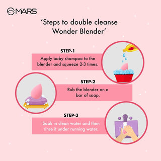 MARS Wonder Beauty Blender For Face Makeup | Pink Face Sponge Puff With Easy Hold | Gentle on Skin (3.0 gm)