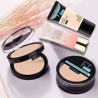 Adbeni Imported Smooth Finish Set | Foundation, Compact Powder & Primer | Long-Lasting, Lightweight & Full-Coverage Makeup Combo