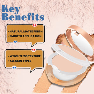 Adbeni Ultra Soft Matte Compact Powder 20G | Long-Lasting Oil Control | Lightweight, Smooth Finish | Buildable Coverage for All Skin Types