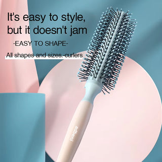 Adbeni Imported Round Hair Brush for Blow Drying & Styling | Volumizing Blowout Brush with Nylon Bristles for Curls, Waves, Shine & Smooth Finish | Anti-Frizz Styling Brush | Random Color