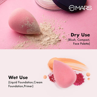 MARS Wonder Beauty Blender For Face Makeup | Pink Face Sponge Puff With Easy Hold | Gentle on Skin (3.0 gm)