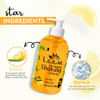 Lilium Non Foaming Shaving Gel 600ml for Men | Clear Cut, Smooth & Silky Skin | Transparent Shave Gel for Precision, Hydrating Formula