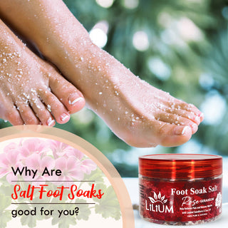 Lilium Geranium Foot Soak Salt | Pain Relief & Muscle Relaxation | Saindhava & Sea Salt for Tired Feet, Stress Relief & Detox