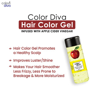 Color Diva Crystal Clear Ammonia Free Gel Hair Color with Rose Shampoo 300ml, For Men & Women (Item Code: 270)