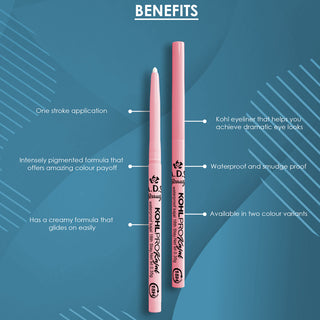 ADS Pro Kohl Pro Kajal | Intense Black Pencil Kajal for All-Day Wear | Smooth Application & Deep Color (Item Code: 434)