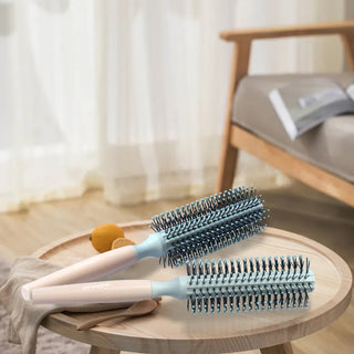 Adbeni Imported Round Hair Brush for Blow Drying & Styling | Volumizing Blowout Brush with Nylon Bristles for Curls, Waves, Shine & Smooth Finish | Anti-Frizz Styling Brush | Random Color