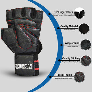 Adbeni Half Finger Fighter Gym Gloves | Ultimate Grip & Comfort for Enhanced Performance (Item Code: 409)