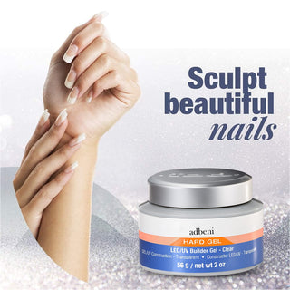 Adbeni Imported LED/UV BUILDER GEL 56g | Hardgel for Nails, Nail Extensions & Strength | Professional Nail Builder & Strengthening Gel for Strong, Long Nails | Self-Leveling & Easy to Shape (Clear)