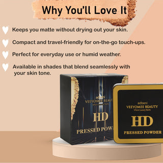 Adbeni Imported HD Pressed Powder 20g | Matte Finish Compact Powder for All Skin Types | Long-Lasting Oil Control | Lightweight & Travel-Friendly Makeup
