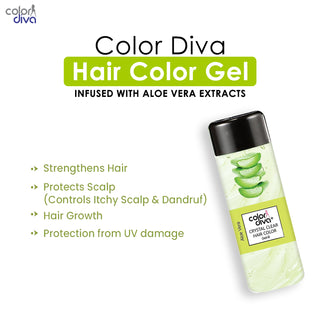 Color Diva Crystal Clear Ammonia Free Gel Hair Color with Rose Shampoo 300ml, For Men & Women (Item Code: 270)