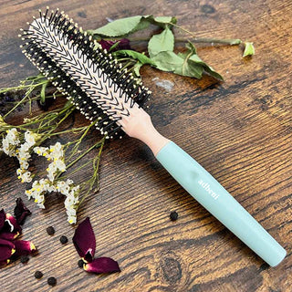 Adbeni Imported Round Hair Brush for Blow Drying & Styling | Volumizing Blowout Brush with Nylon Bristles for Curls, Waves, Shine & Smooth Finish | Anti-Frizz Styling Brush | Random Color
