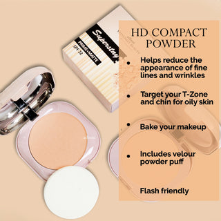 Adbeni Imported Superstay Prime + Matte SPF22 Compact Powder | Long Lasting Oil Control | Lightweight Matte Finish | SPF Protection | Face Compact for All Skin Types | Makeup Setting Powder