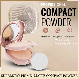 Adbeni Imported Superstay Prime + Matte SPF22 Compact Powder | Long Lasting Oil Control | Lightweight Matte Finish | SPF Protection | Face Compact for All Skin Types | Makeup Setting Powder