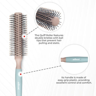 Adbeni Imported Round Hair Brush for Blow Drying & Styling | Volumizing Blowout Brush with Nylon Bristles for Curls, Waves, Shine & Smooth Finish | Anti-Frizz Styling Brush | Random Color
