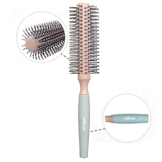 Adbeni Imported Round Hair Brush for Blow Drying & Styling | Volumizing Blowout Brush with Nylon Bristles for Curls, Waves, Shine & Smooth Finish | Anti-Frizz Styling Brush | Random Color