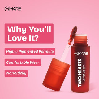 MARS Love Track Collection Lip Tint (2.8ml) | Velvet Matte Finish | Non-Sticky & Lightweight | Highly Pigmented | Comfortable Wear | 6 Flattering Shades