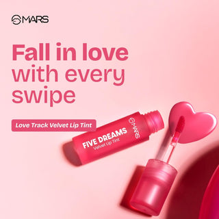 MARS Love Track Collection Lip Tint (2.8ml) | Velvet Matte Finish | Non-Sticky & Lightweight | Highly Pigmented | Comfortable Wear | 6 Flattering Shades